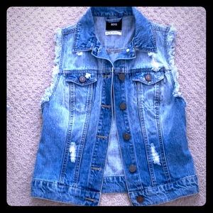 Distressed Denim Vest